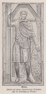 Flavius Aetius, Romeinse generaal (gravure) door German School