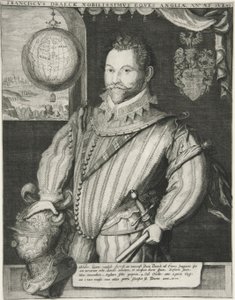 Francis Drake, pub. 19e eeuw (gravure)