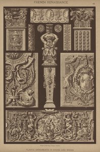 Franse Renaissance, plastic ornamenten in steen en hout