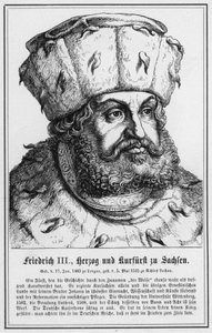 Friedrich III, Hertog en Keurvorst van Saksen (gravure) door German School