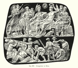 Gemma Augustea, oude Romeinse onyx reliëf cameo gegraveerde edelsteen (gravure) door German School