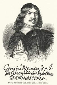 Georg Neumark, Duitse dichter en componist van hymnes (gravure) door German School