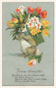 Duitse paaskaart (kleurenlitho) door German School