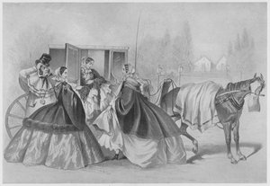 Duitse cartoon over de mode voor crinoline
