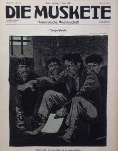 Duitse komedie tijdschrift Die Muskete gepubliceerd in 1907 door German School