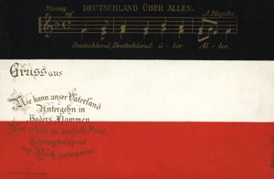 Duitse volkslied (kleur litho) door German School