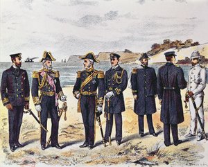 Duitse marine-uniformen, eind 19e eeuw door German School