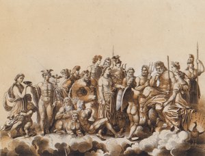 Goden van de Klassieke Oudheid (kleurenlitho)