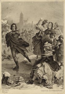 Goethe in Frankfurt (litho) door German School