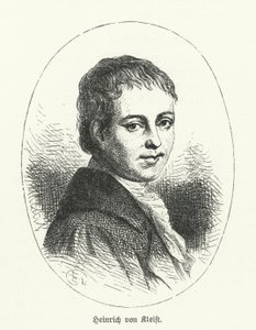 Heinrich von Kleist, Duitse dichter, dramaturg, romanschrijver en schrijver van korte verhalen (litho) door German School