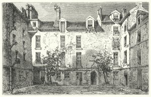 Huis van de Franse toneelschrijver Jean Racine aan de Rue du Marais in Parijs (gravure) door German School