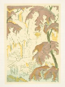 Illustratie uit Styl, pub.1922 (pochoirdruk) door German School