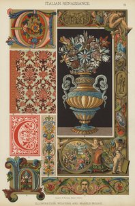 Italiaanse Renaissance, verlichting, weven en marmermozaïek