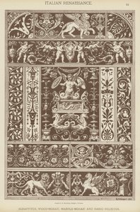 Italiaanse Renaissance, Sgraffito, Houtmozaïek, Marmermozaïek en Bas-reliëfs