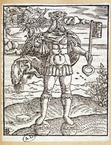 Janus (met een sleutel in de ene hand en een wijnstok in de andere) - Duitsland door German School