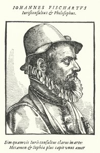Johann Fischart, Duitse satiricus en publicist (gravure) door German School