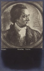 Johann Wolfgang von Goethe (1749-1832), Duits dichter, romanschrijver en toneelschrijver (litho) door German School