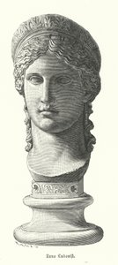 Juno Ludovisi, oud-Romeins kolossaal marmeren hoofd dat Antonina Minor, dochter van Marcus Antonius en Octavia Minor, als de godin Juno afbeeldt door German School