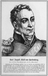 Karl August Vorst van Hardenberg (gravure) door German School
