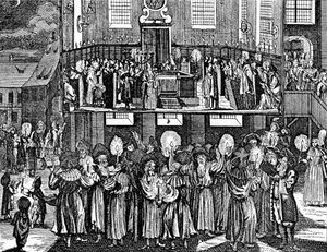 Kiddush Levana door Georg Puschner uit Kirchners Jüdisches Ceremoniel, 1726 door German School