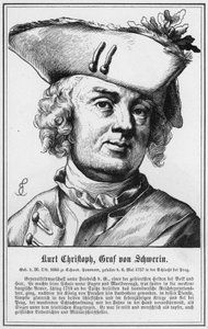 Kurt Christoph, Graaf van Schwerin (gravure) door German School