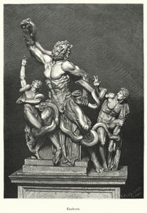 Laocoön en zijn zonen, oude Griekse of Romeinse sculptuur opgegraven in Rome in 1506 (gravure)