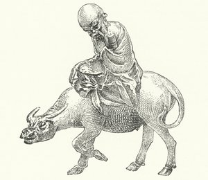 Laozi, oude Chinese filosoof (gravure) door German School