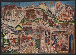 Lazarus wandtapijt, Bazel, ca. 1500 (kleurenlitho)