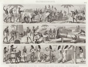 Leven in het oude Egypte. Illustratie voor Bilder-Atlas