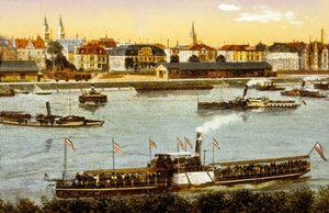 Ludwigshafen Am Rhein, ca. 1910 (kleur litho)
