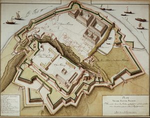 Kaart van het fort van Belgrado na de verovering door veldmaarschalk Gideon Freiherr von Laudon ...