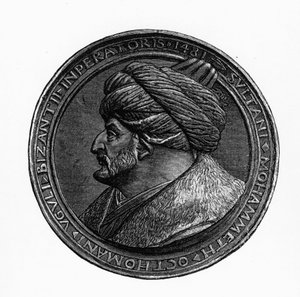 Medaille van Mehmed II, uit Geschichte der Byzantiner und des Osmanisches Reiches door G.S. Hertzberg, 1883