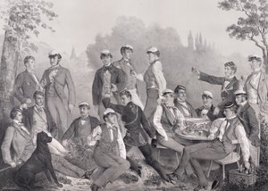 Mensuren of Studentleden van de Duelvereniging op een Uitstapje