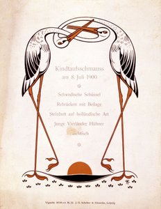 Menu voor een doopmaal. Duitsland, 8/07/1900. door German School