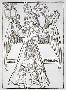 Mnemonische Figuur, uit Ars Memorandi, c.1470, (herdrukt 1883) geïllustreerd in een geschiedenis van magie gepubliceerd eind 19e eeuw