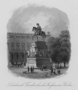 Monument voor Frederik de Grote, Berlijn (staalgravure)