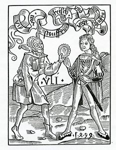 Van nieuwe modes en verklede kleding, illustratie uit Alexander Barclay