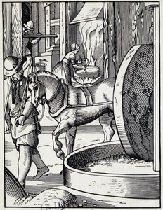 Oliepers - Duitse gravure door German School