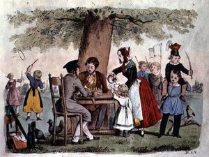 Buitenspellen, Duitsland, c.1860 door German School