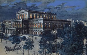Operagebouw, Hannover, Duitsland (kleurenlitho) door German School