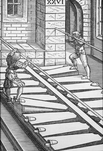Orgelbalgen en blazers in de kathedraal van Halberstadt, uit 