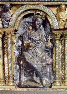 Otto II (955-83), Heilige Roomse Keizer, detail van het Heiligdom van Keizer Karel de Grote (742-814), 1215 door German School