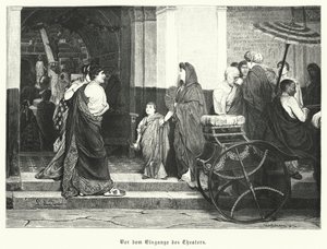 Buiten de ingang van een Romeins theater door German School
