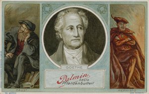 Palmin handelskaart met een afbeelding van Goethe door German School