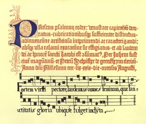 Deel van een pagina geselecteerd uit Fust en Schoeffers tweede psalter door German School