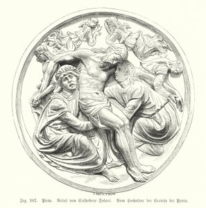 Pieta, reliëf door Cristoforo Solari van het Hoofdaltaar van de Certosa di Pavia, Italië door German School