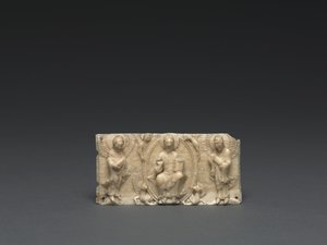 Plaquette van een draagbaar altaar: Christus en de apostelen, Neder-Rijnvallei door German School
