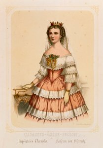Portret van Elizabeth van Beieren, keizerin van Oostenrijk, gedrukt door Fr. Wentzel, Wissembourg, 1860 door German School