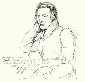 Portret van de Duitse dichter en schrijver Heinrich Heine als jonge man door German School