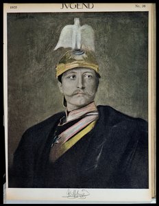Portret van Kaiser Wilhelm II (1859-1941) uit Jugend, 1905 door German School